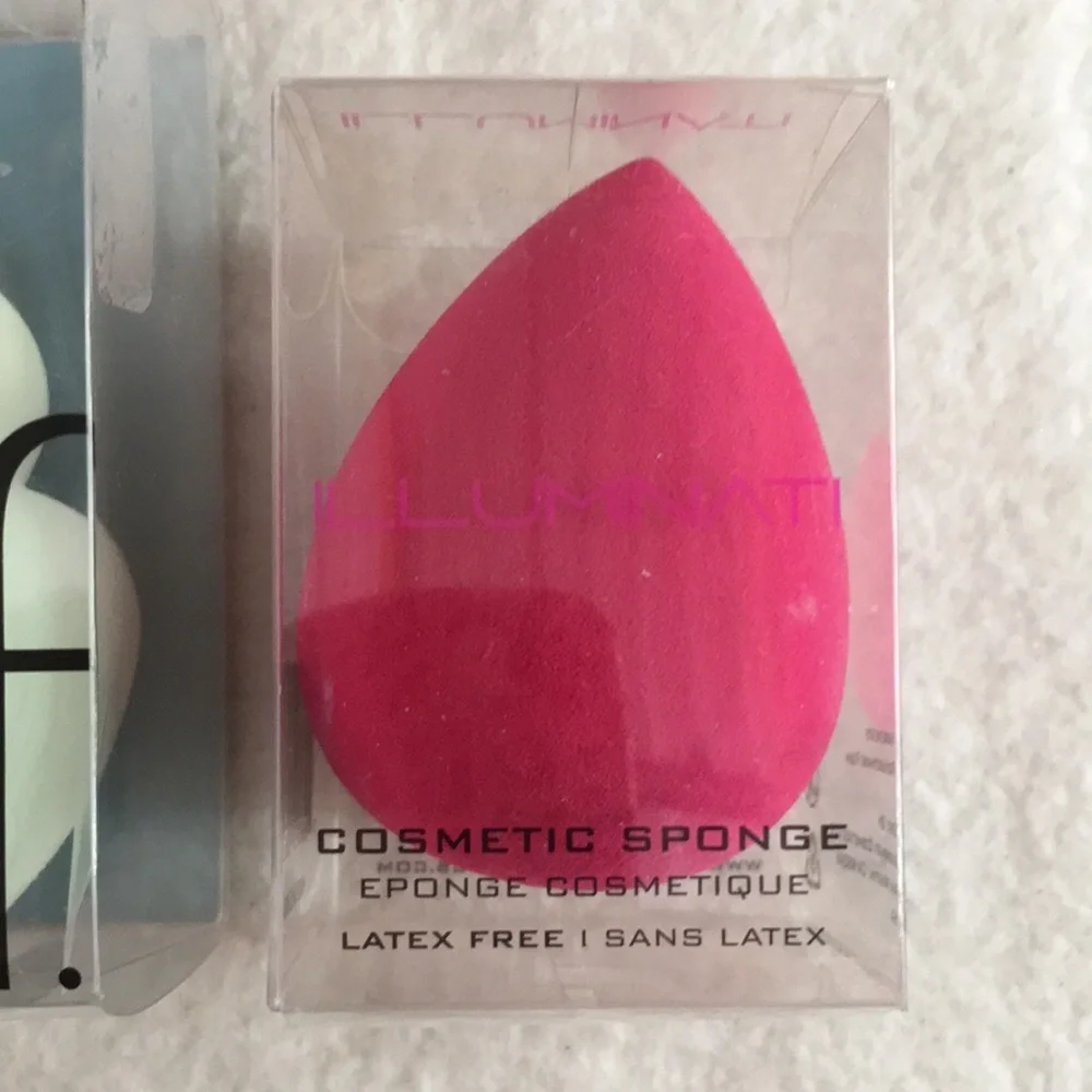 New Bundle Of 2 Liquid/Cream Make-Up Sponges Elf/Illuminati